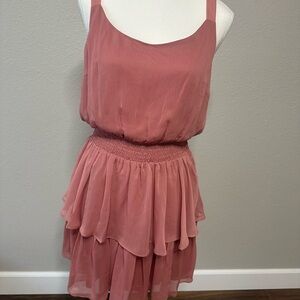 Express Dusty Rose Layered Dress